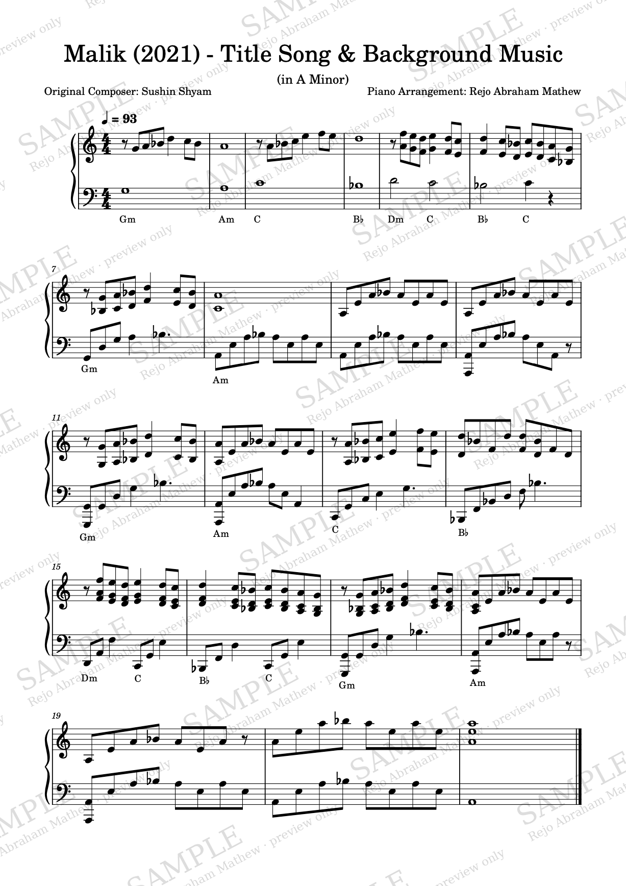 Preview of Malik BGM, A minor