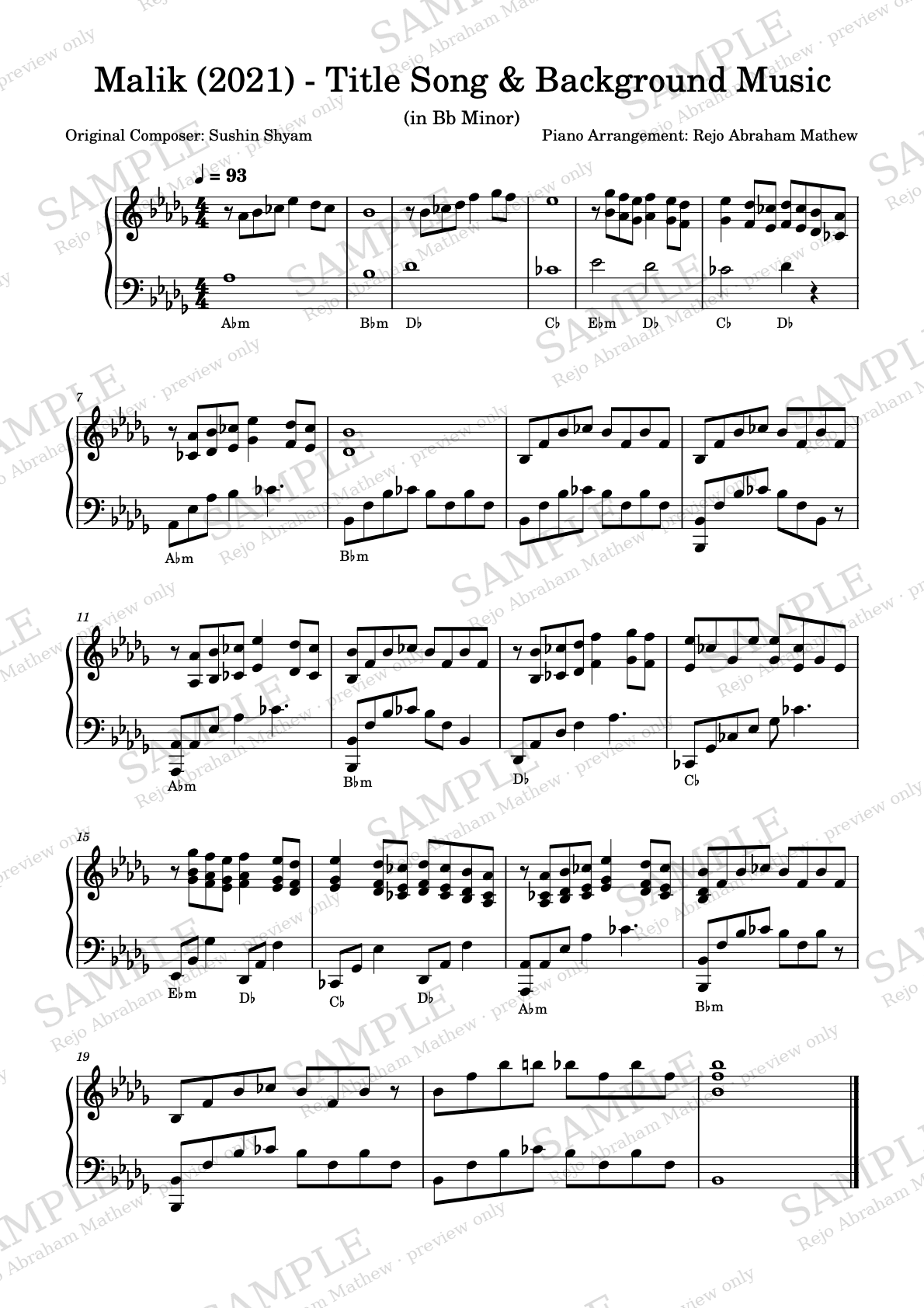 Preview of Malik BGM, B♭ minor
